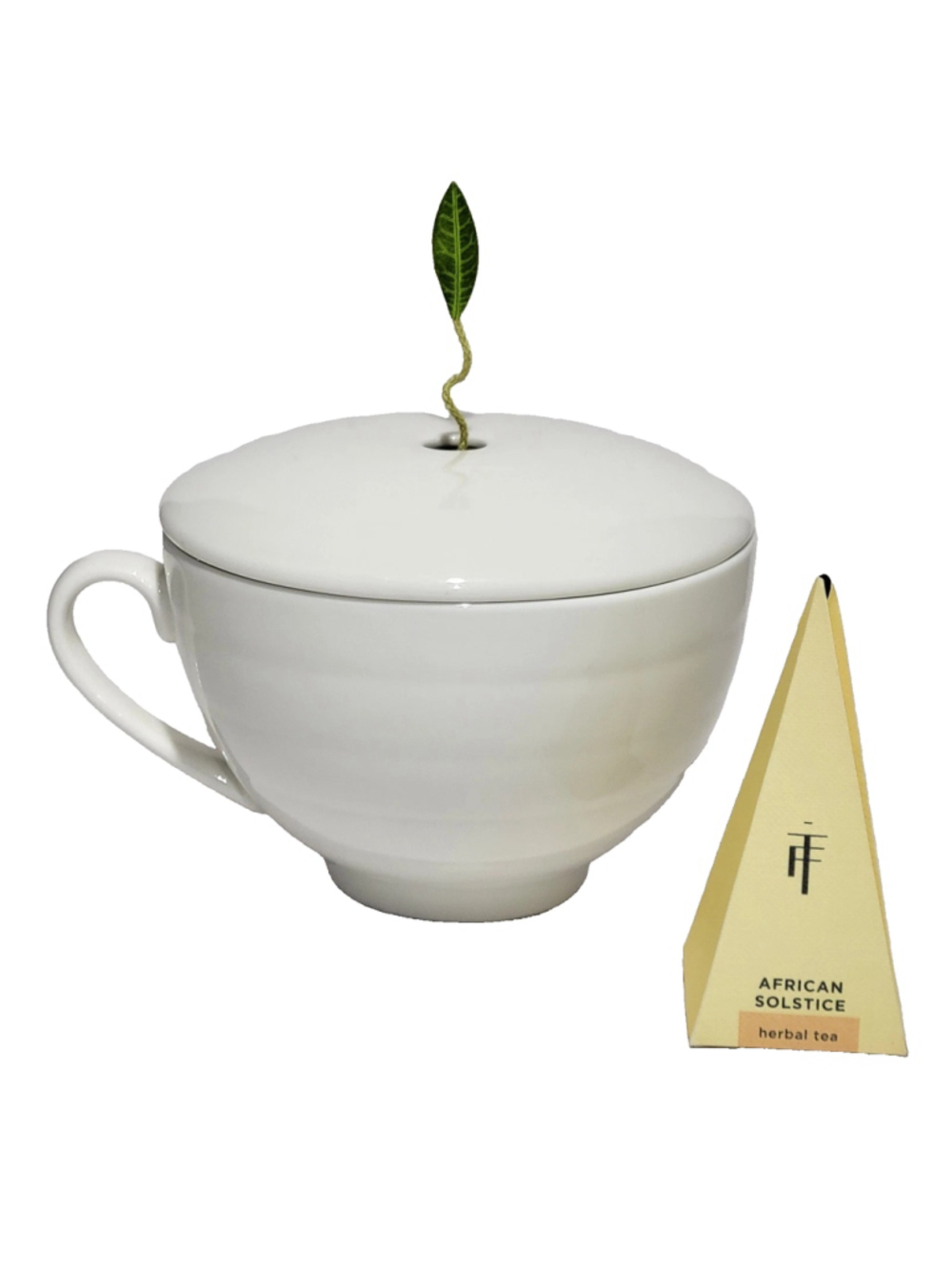 Tea Forte 8 oz Cafe Steeping Tea Cup & Lid, White Porcelain NWOT